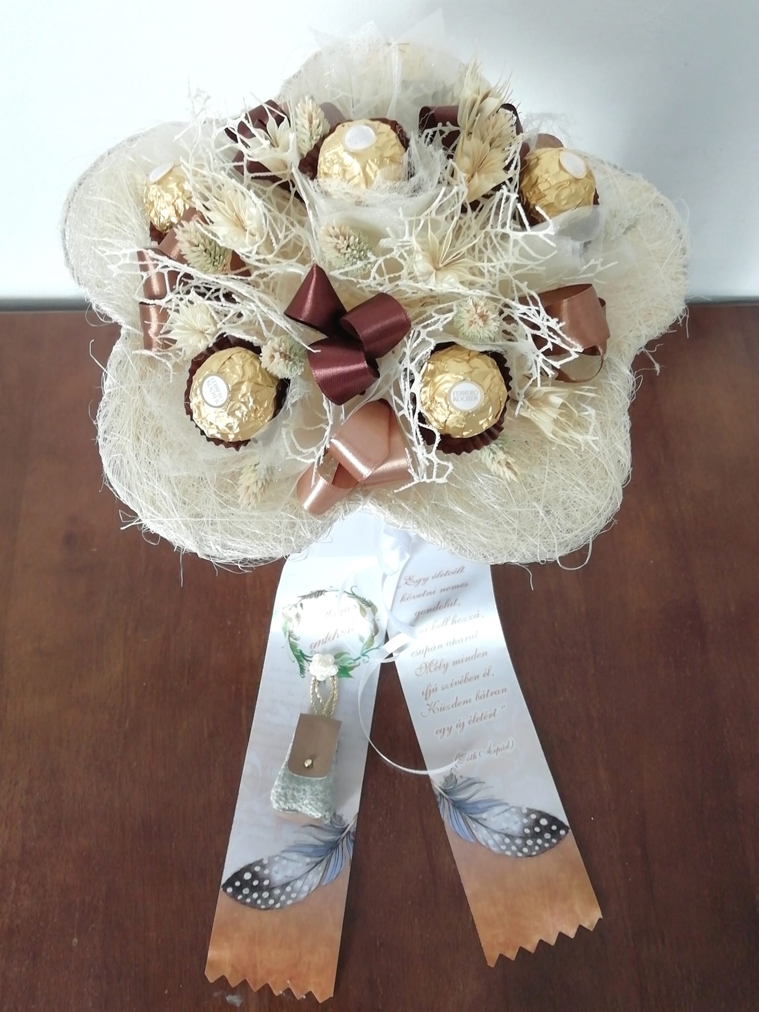 Virág formájú, csoki csokor